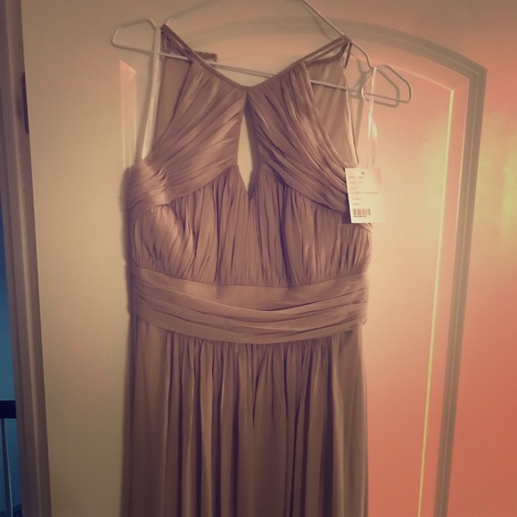 taupe chiffon dress